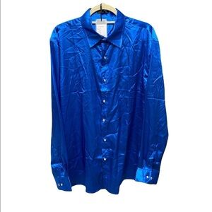 Escalier button down blouse long sleeve rhinestone buttons Size large NWT